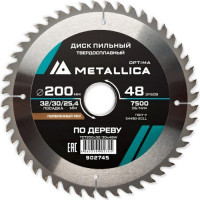 Диск пильный твердосплавный METALLICA Optima 200x32/30/25,4 мм, 48зуб,Т=2,6мм, по дереву поперечный