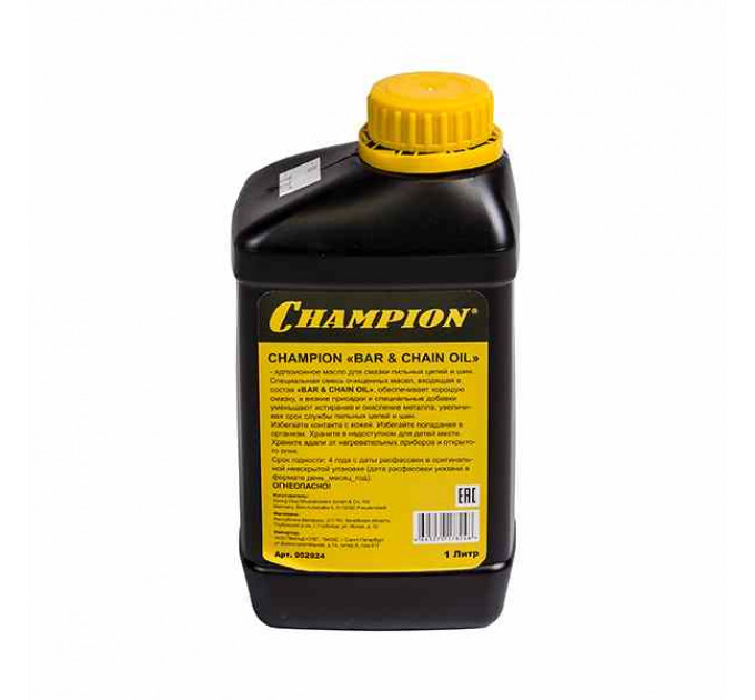 Масло CHAMPION для смазки цепи и шины 1л BIO по лучшей цене в наличии с бесплатной доставкой в Пункт выдачи