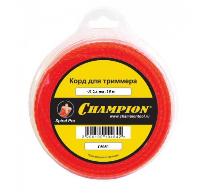 Леска 15м 2,4мм CHAMPION Spiral Pro витая по лучшей цене в наличии с бесплатной доставкой в Пункт выдачи