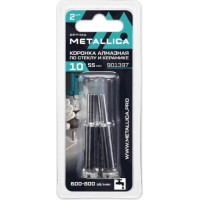 Коронка алмазная METALLICA Optima 10x55мм, Р80, по стеклу, плитке, 2 шт.