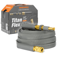 Шланг DAEWOO TitanFlex 15мм диаметр 5/8 длина 15м с набором для полива, металл