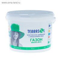 Удобрение мин.TerraSol Газон ВЕСНА-ЛЕТО с микроэлементами 10кг ведро
