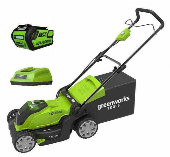 Газонокосилка аккумуляторная Greenworks G40LM40K4  40V, (в комплекте c АКБ 4АЧ и ЗУ) по лучшей цене в наличии с бесплатной доставкой в Пункт выдачи
