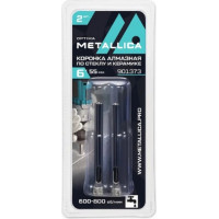 Коронка алмазная METALLICA Optima 6x55мм, Р80, по стеклу, плитке, 2 шт.