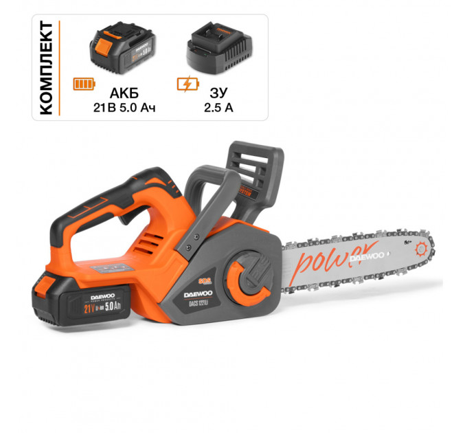Аккумуляторная пила DAEWOO DACS 1221Li SET  12" 30см, 3/8"-1.1-45зв, 21В, безщеточный, АКБ+ЗУ по лучшей цене в наличии с бесплатной доставкой в Пункт выдачи
